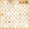 50 Pieces Cake Stencil Templates Decoration, Reusable Cake Cookies Baking Painting Journal Mold Tools, Dessert, Coffee Decorating Molds Cappuccino Mousse Hot Chocolate for DIY Craft Decor